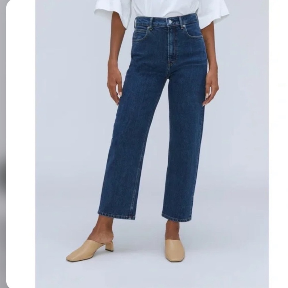 Everlane The Way High Jean Straight Leg Organic Cotton *Long sz29 INDIGO